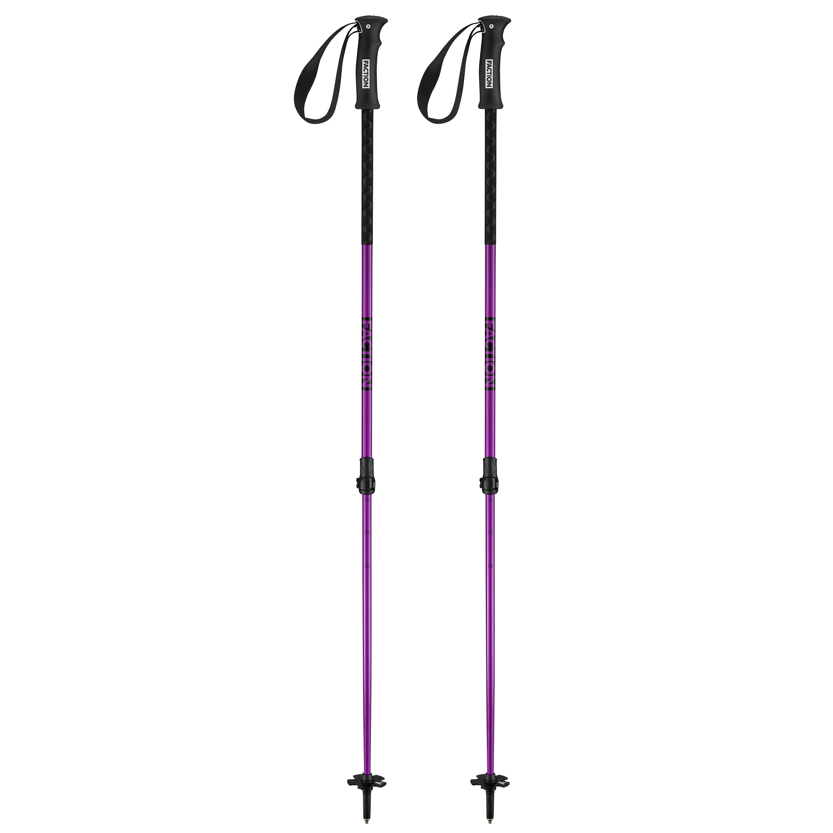 Faction Skis Adjustable Agent Poles Purple